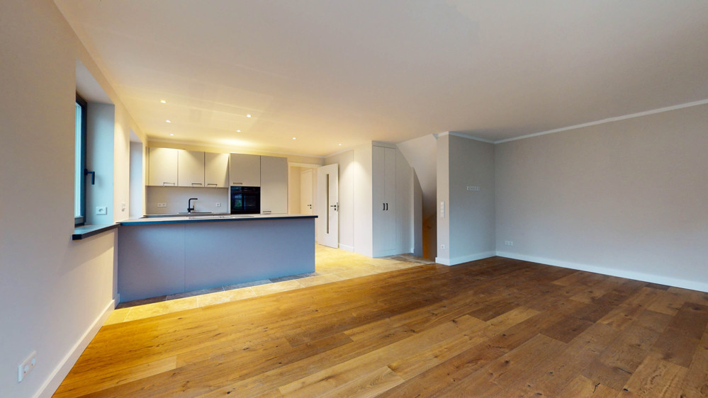 NEUBAU! Urlaub am Meer - 110 qm mit Südterrasse - Wohnzimmer mit angrenzender Küche