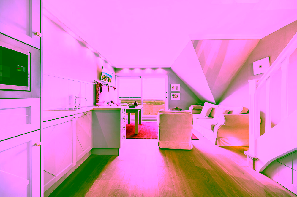 Traumhafte Wohnung: Wiesen, Wattenmeer und Weitblick direkt vor der Tür! - Offene Küche