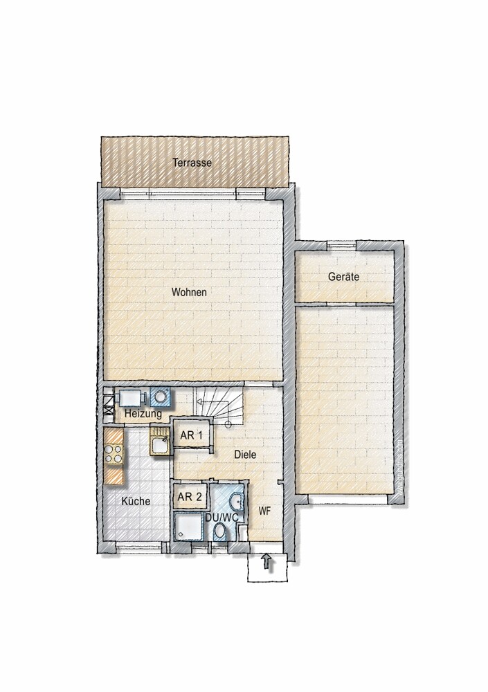 Renovierte Doppelhaushälfte mit Garten – zentral gelegen auf Sylt - Erdgeschoss
