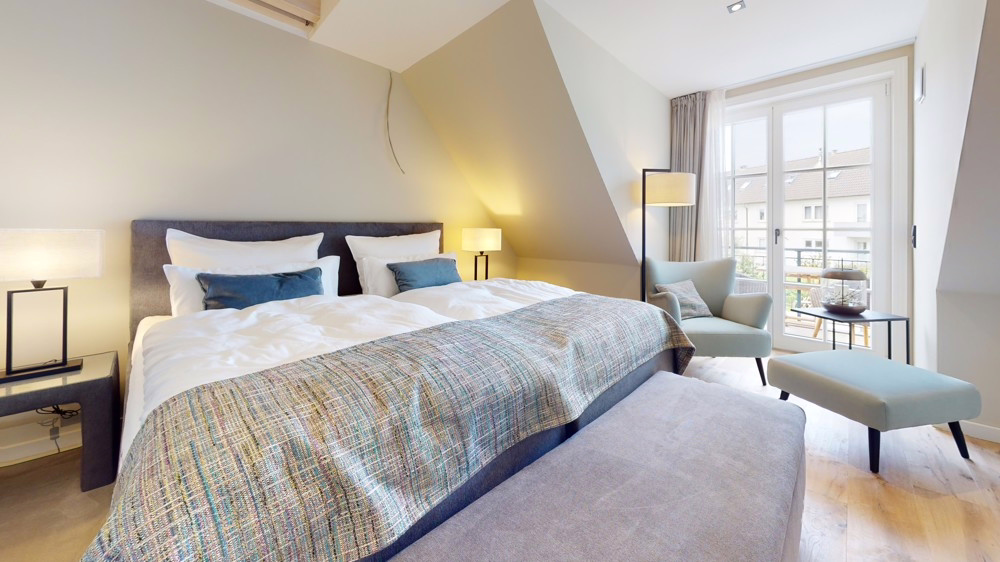 Urlaubsfeeling im Alltag: Luxuriöse Neubauwohnung in Hörnum - Schlafzimmer