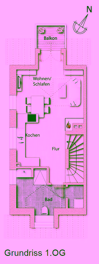 Charmante Eigentumswohnung mit Balkon - Grundriss 1.OG