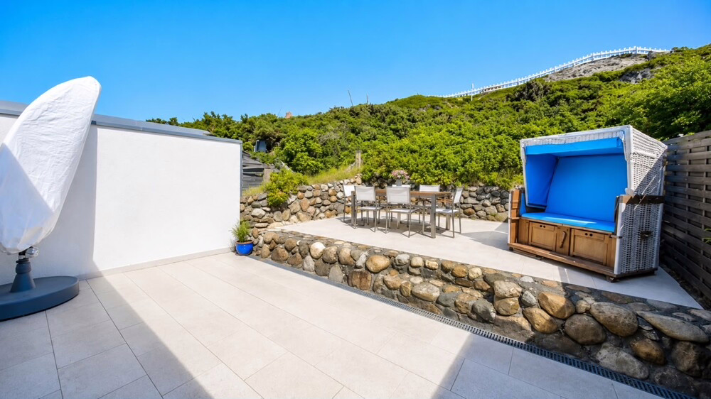 Beachhouse-Flair mit genehmigter Ferienvermietung - Große Ost-Terrasse