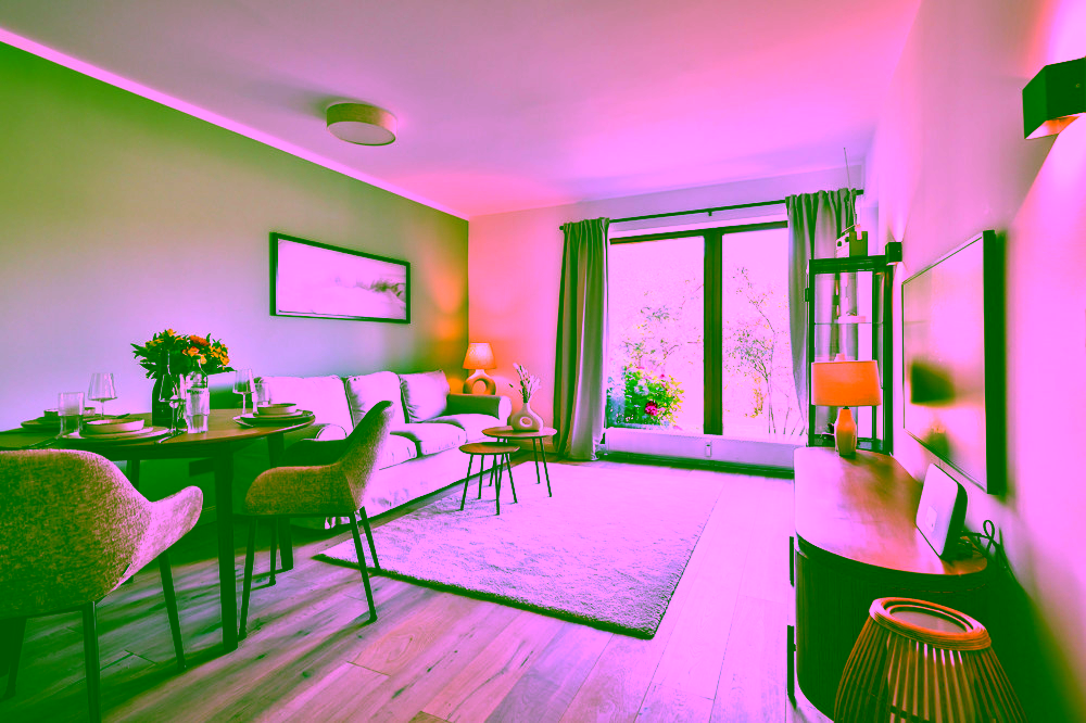 Provisionsfrei - Kernsanierte, ebenerdige Wohnung mit Terrasse - Wohnzimmer