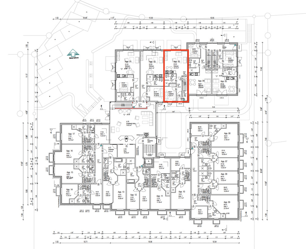 Hochwertige Kapitalanlage in exklusiver Lage im Aparthotel am Leuchtturm - Grundriss gesamter Komplex