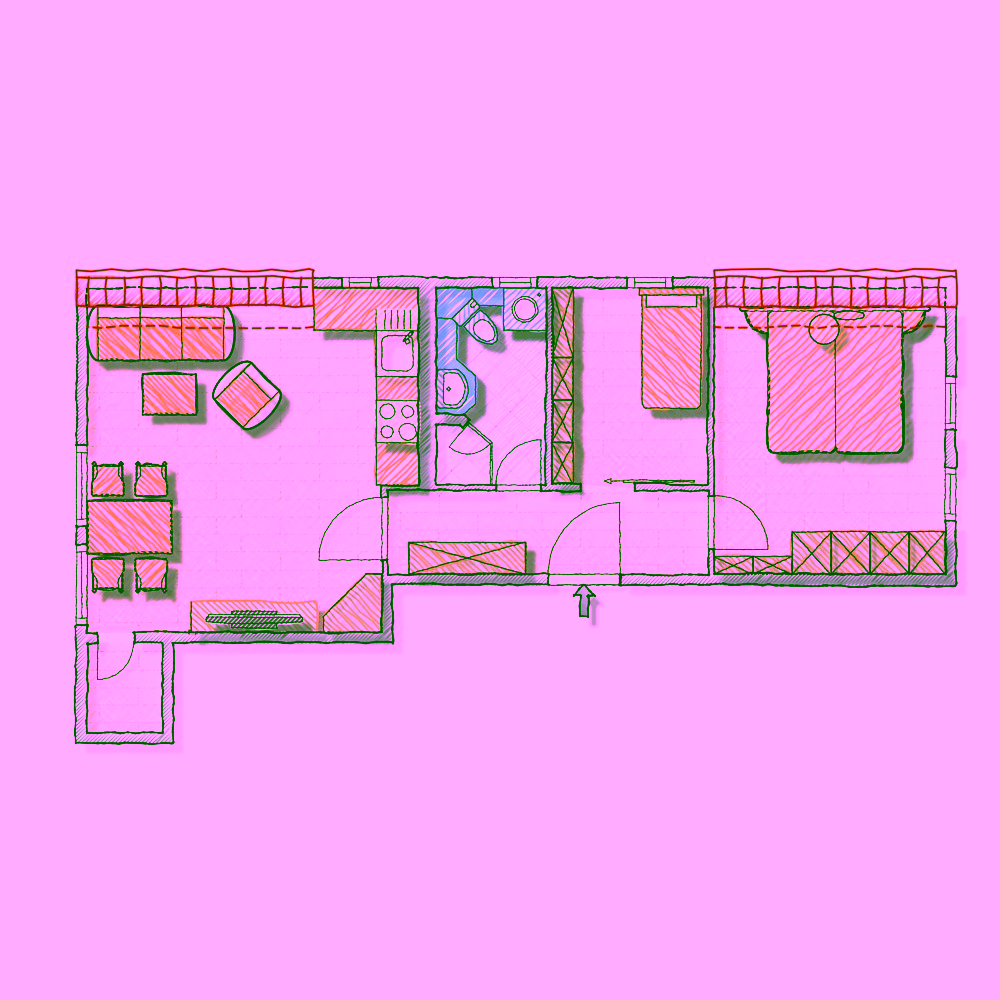 Reetgedeckte Drei-Zimmer-Wohnung mit Blick aufs Wattenmeer in Rantum - Grundriss